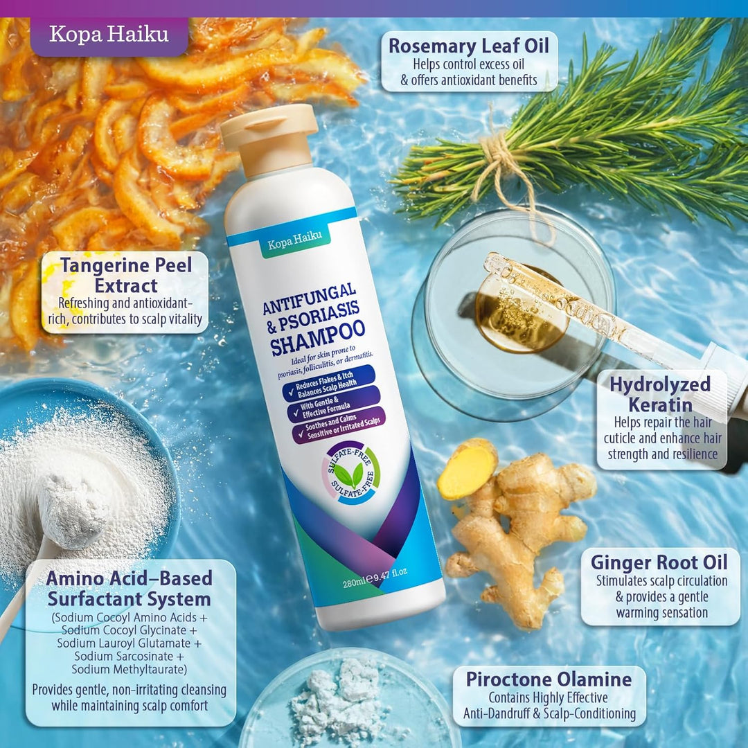 Champú antifúngico para la psoriasis y la dermatitis seborreica: ch...