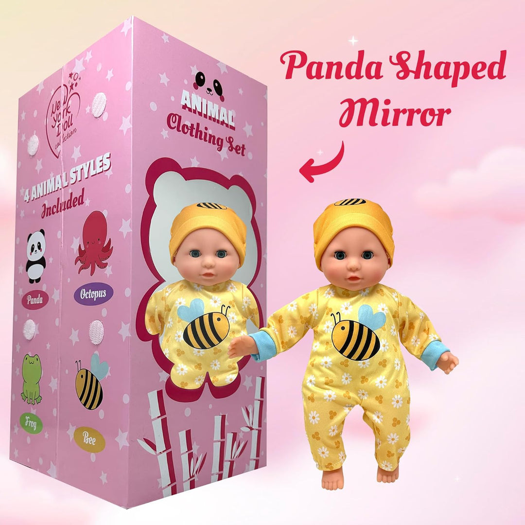 Muñeca de bebé de cuerpo suave con accesorios y 4 juegos de trajes...