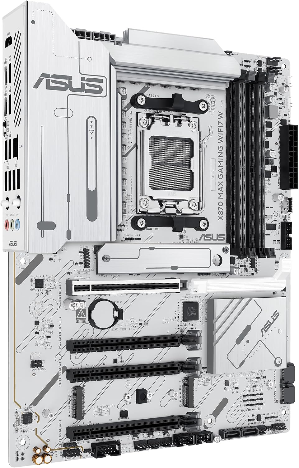 ASUS X870 MAX GAMING WIFI7 W AMD AM5 ATX Placa base, PCB blanco de...