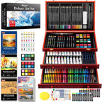 iBayam Art Supplies, paquete de 195 kits de pintura de dibujo de lujo, juego de 3 cuadernos de bocetos