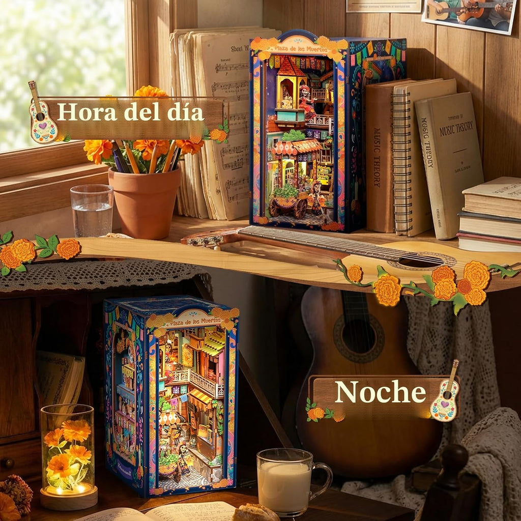 CUTEBEE Kit de rincón de libro, rompecabezas de madera 3D en miniatura para