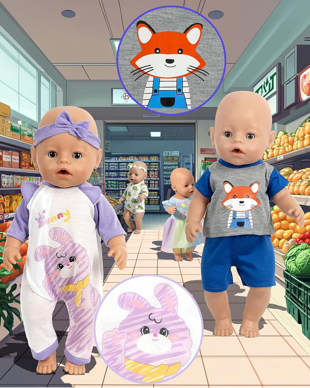 ARTST Ropa de muñeca de bebé, 8 juegos de 14 a 16 pulgadas, accesor...