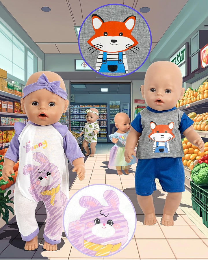 ARTST Ropa de muñeca de bebé, 8 juegos de 14 a 16 pulgadas, accesor...