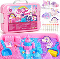 Cubo sensorial de unicornio para niños, kit de arte de arena mágica regalos