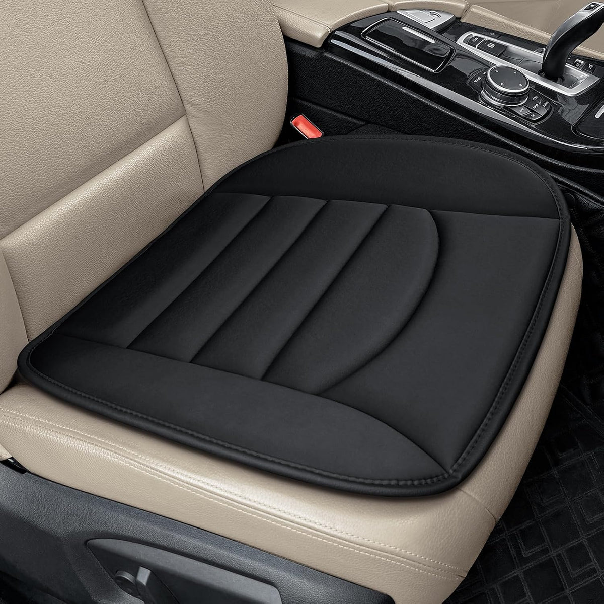 Cojín de espuma viscoelástica para asiento de automóvil con tela transpirable y gel antideslizante, ajuste universal para automóvil, camión, oficina, hogar, 19.6 x 18 x 1.2 pulgadas, color
