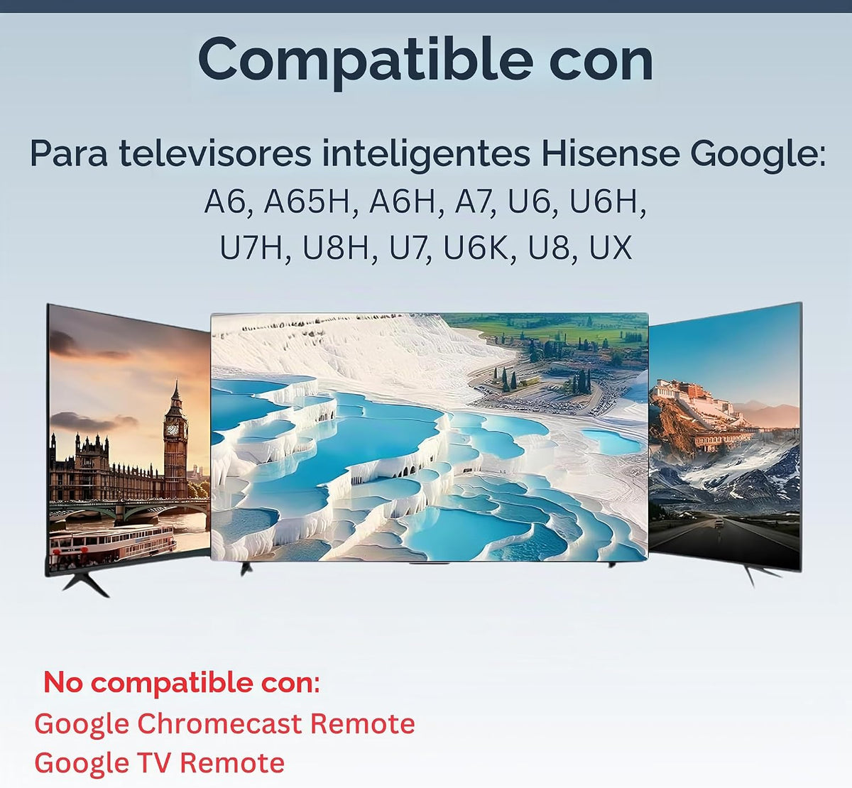 Control remoto de repuesto para televisores inteligentes Hisense, modelo ERF3K90H, compatible con 4K, ULED y UHD, 1 paquete