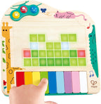 Hape Piano Dynamic Pixel - Piano interactivo 3 en 1 de madera para niños pequeños de 1 a 6 años, juguete sensorial musical con pantalla LED de píxeles, melodías guiadas y sonidos de animales, regalo educativo de aprendizaje temprano