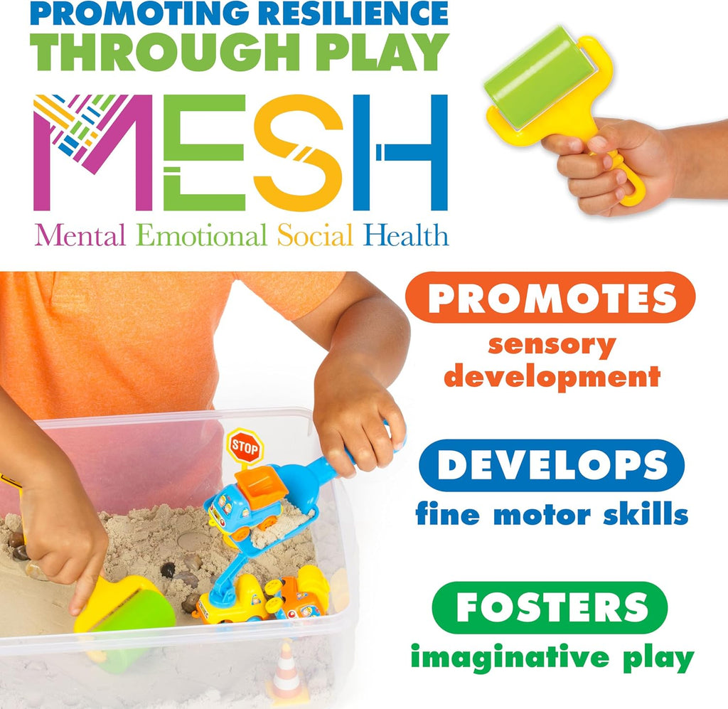 Creativity para Kids Sensory Bin: Construction Zone Playset - Preschool Learning Activities, Excavator Toys para Boys Ages 3-5+, Outdoor Toys y Gifts para Kids