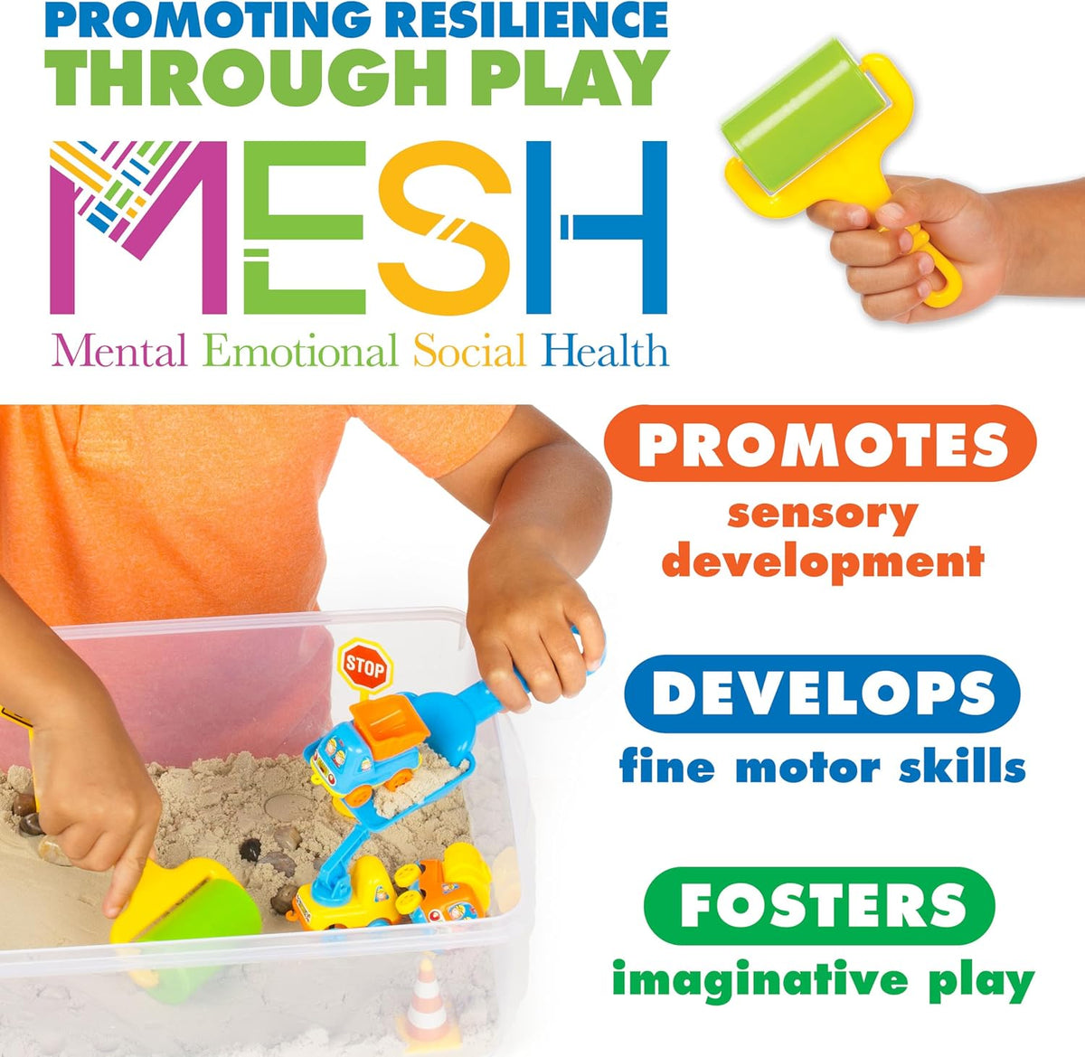 Creativity para Kids Sensory Bin: Construction Zone Playset - Preschool Learning Activities, Excavator Toys para Boys Ages 3-5+, Outdoor Toys y Gifts para Kids