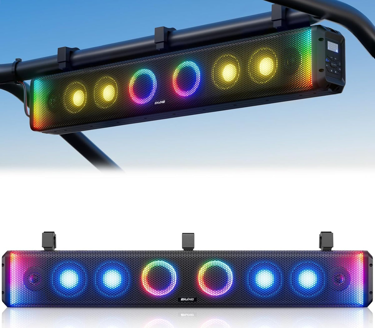 Ehaho Barra de sonido UTV de 8 altavoces de 34 pulgadas con Bluetooth, RGB