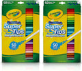 Crayola Marcadores Super Tips, marcadores lavables, regalo, 50 unidades, paquete de 2