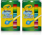 Crayola Marcadores Super Tips, marcadores lavables, regalo, 50 unidades, paquete de 2