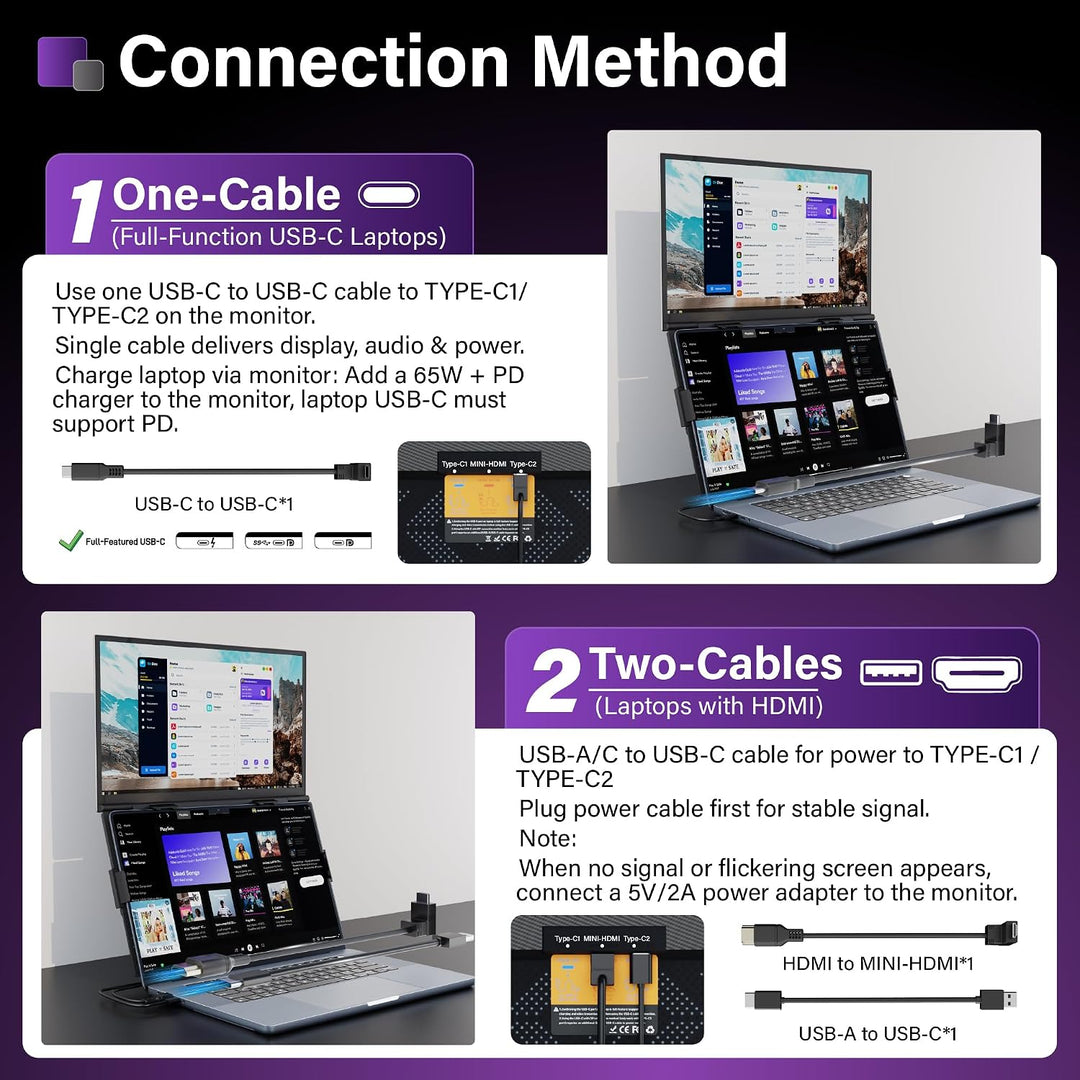 Extensor de pantalla para laptop de 15.6 pulgadas, monitor dual por...