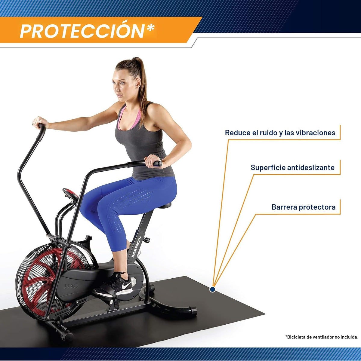 Marcy Esterilla de Equipo de Fitness y Protector de Suelo Compatible con Cintas de Correr, Elípticas, Bicicletas Estáticas, Bicicletas Estacionarias y Accesorios