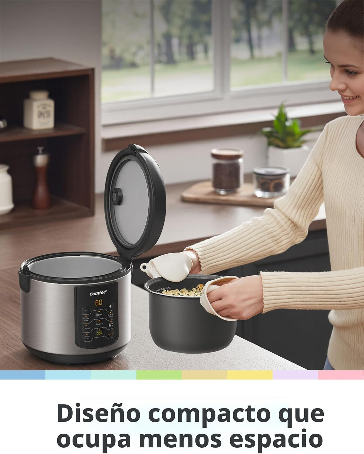 COMFEE' Arrocera con 6 funciones, 4 tazas de arroz sin cocer