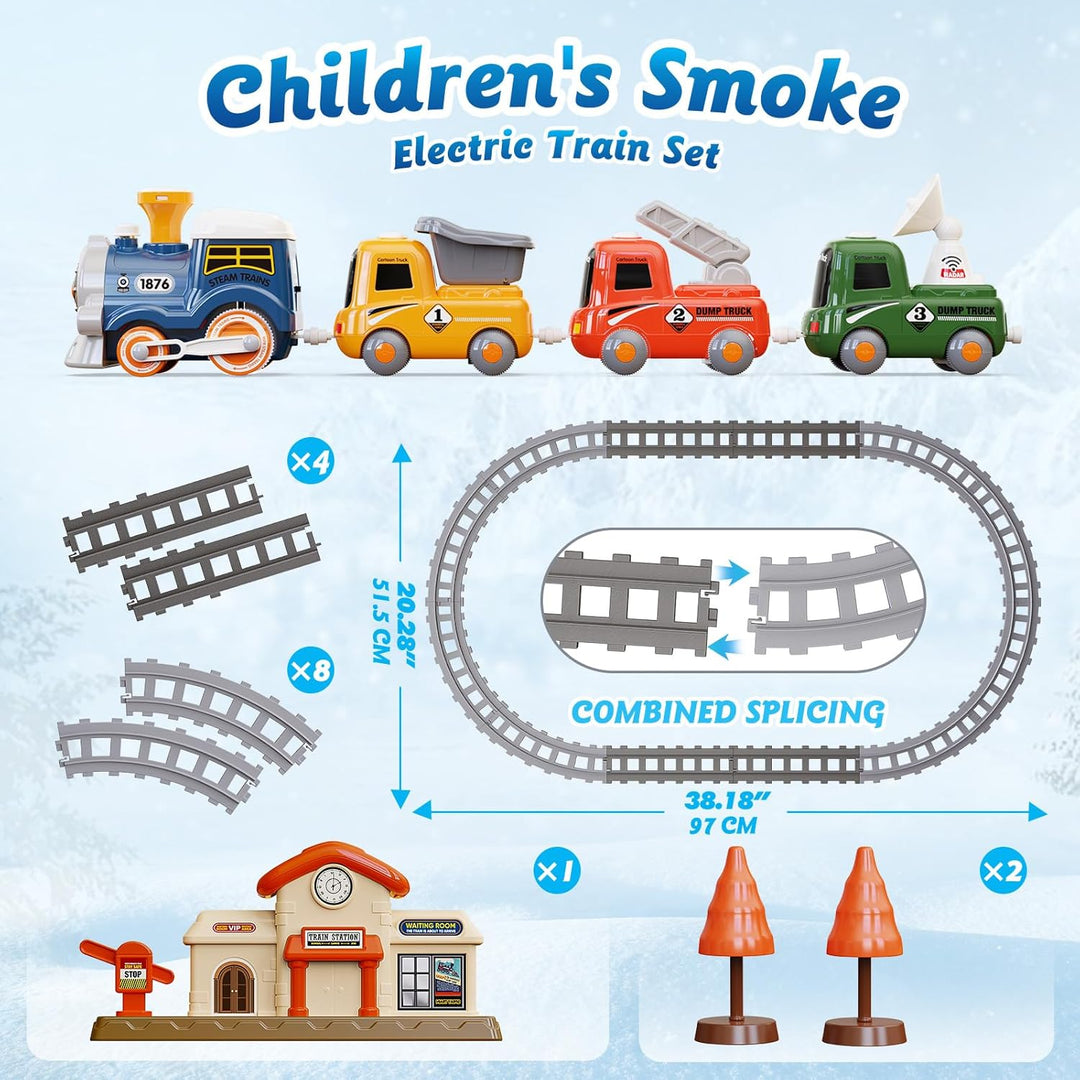 Hot Bee Juego de tren para niños pequeños con vapor - Tren Choo Cho...