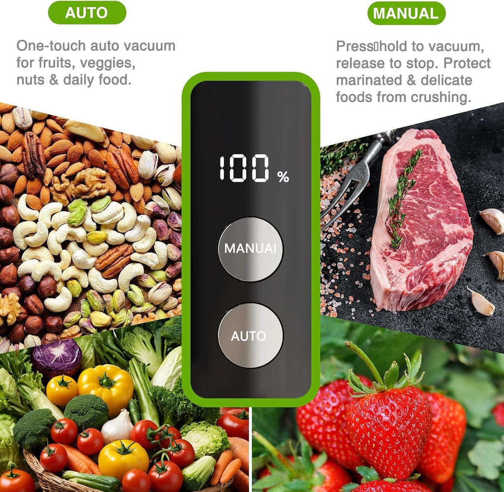 Sellador de vacío de alimentos de mano para alimentos, ahorrador de
