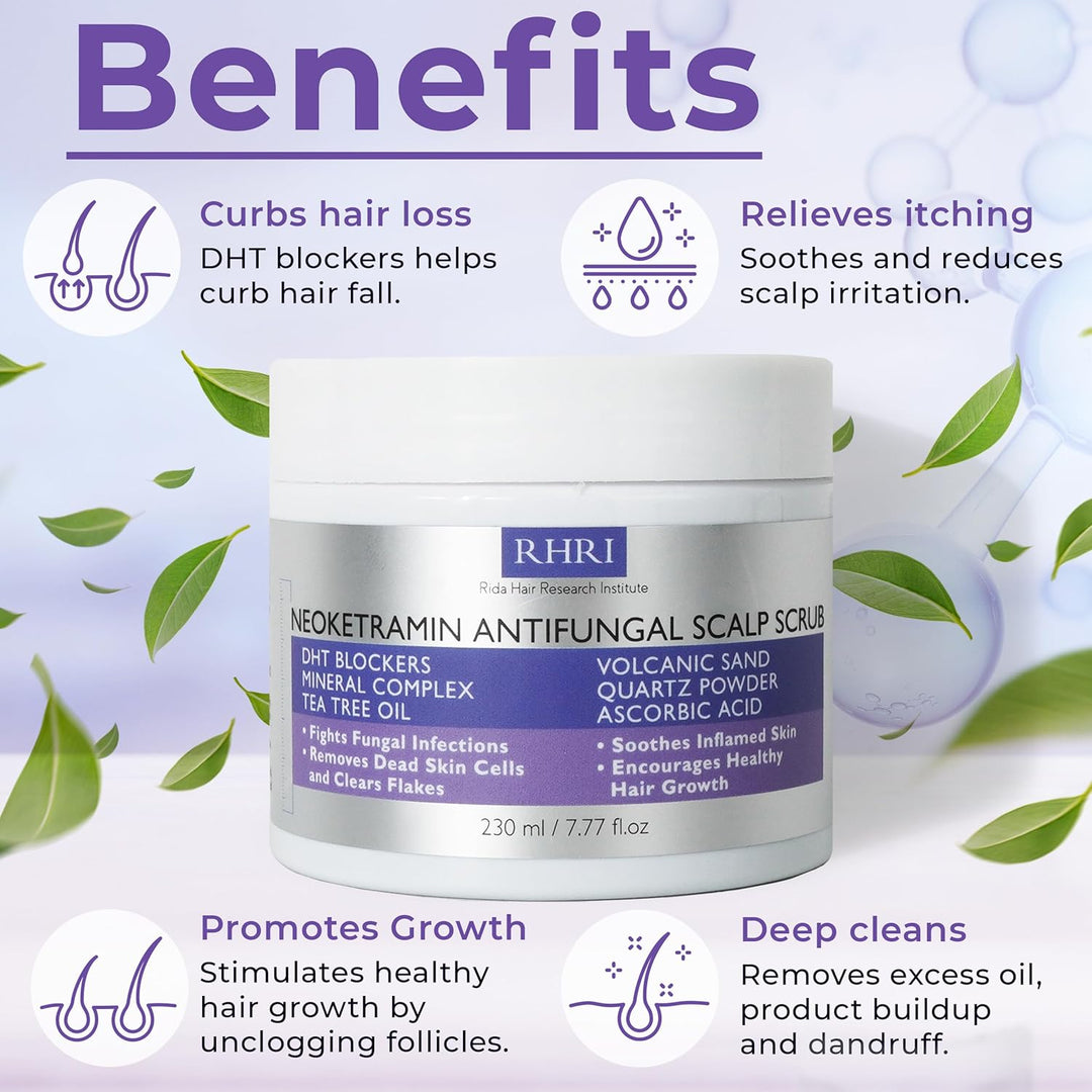 Rida Hair Research Institute Exfoliante Antifúngico para Hombres y...