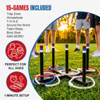 Peradix Juego de lanzamiento de anillos para niños, juego de césped para