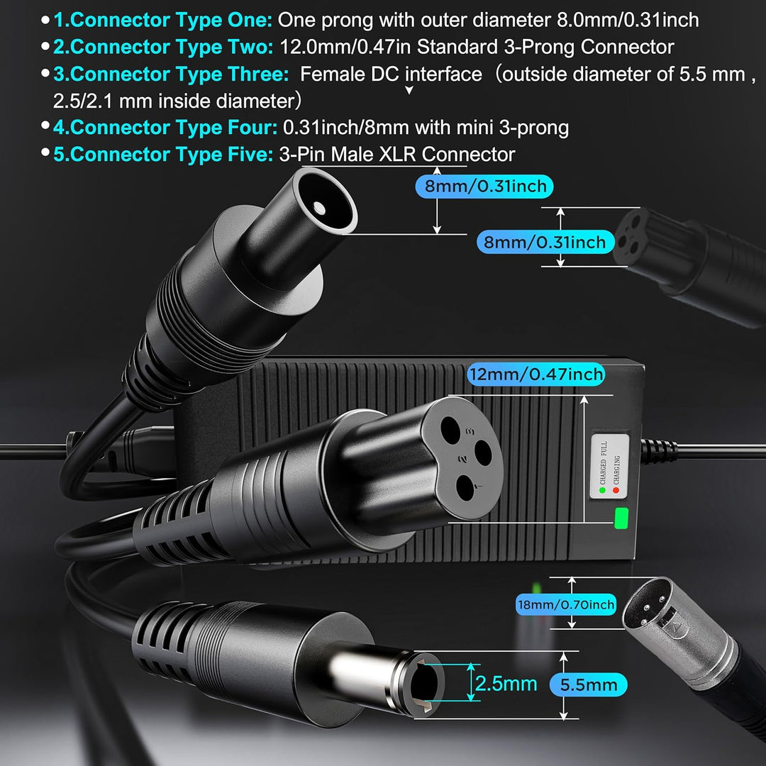 EVAPLUS Cargador rápido de 42 V 2 A con certificación UL