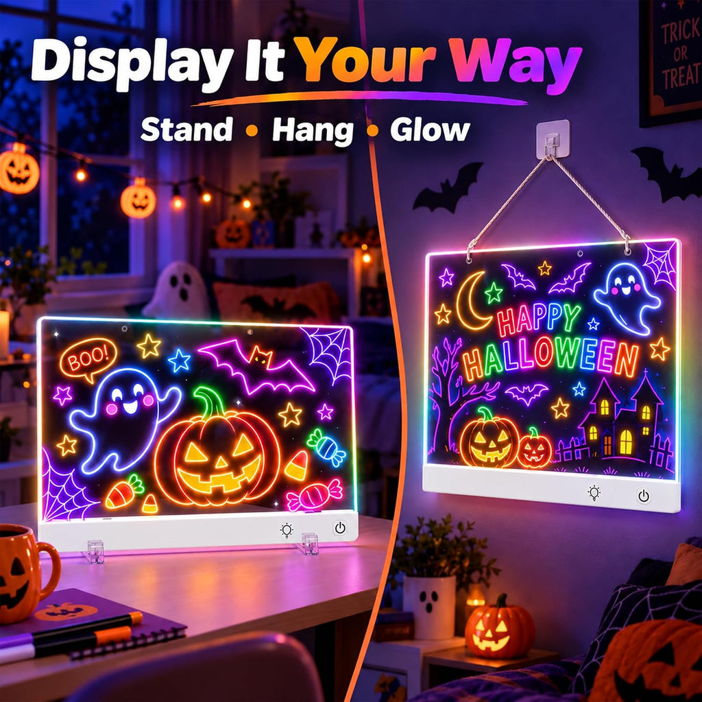 Tablero de dibujo LED recargable de 16 pulgadas | Manualidades de Halloween