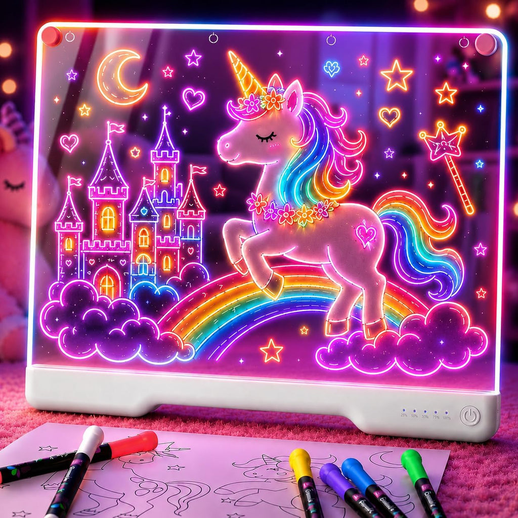 Geokay 16" Rechargeable LED Drawing Board con 9-Color Light Effects
