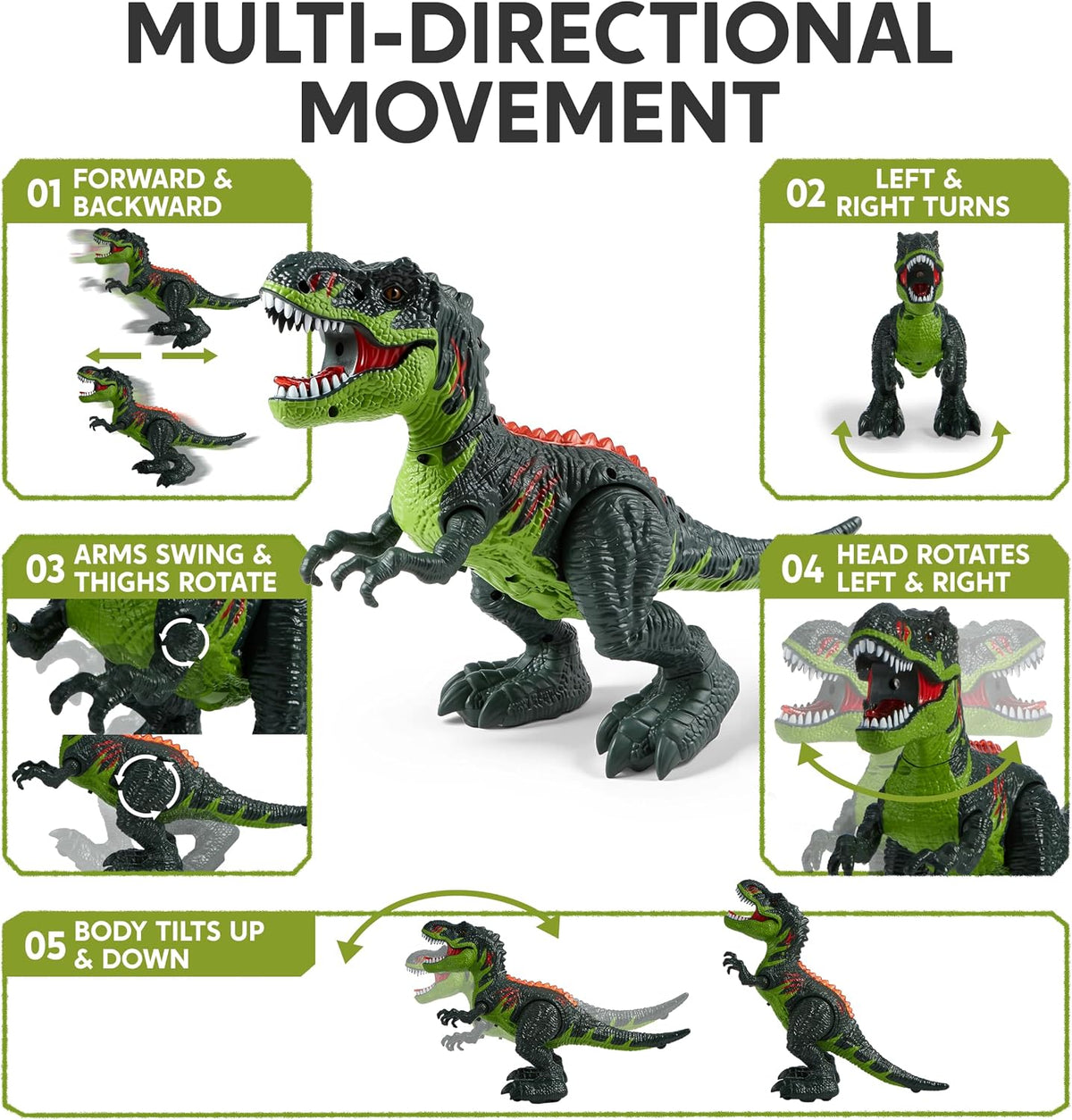 Joyin Juguete de dinosaurio con control remoto para niños de 3 a 5 años
