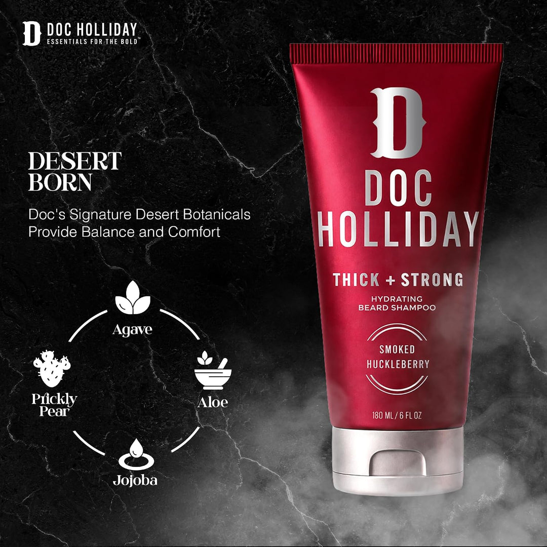 DOC HOLLIDAY Champú hidratante para barba grueso y fuerte \u2013 Ar...