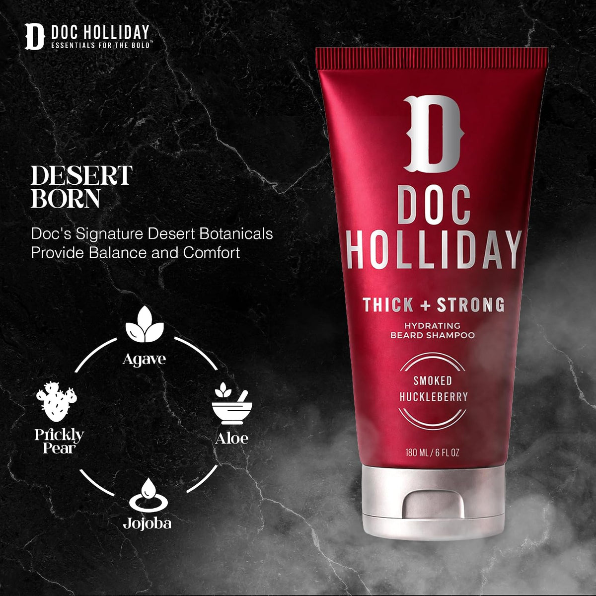 DOC HOLLIDAY Champú hidratante para barba grueso y fuerte \u2013 Ar...