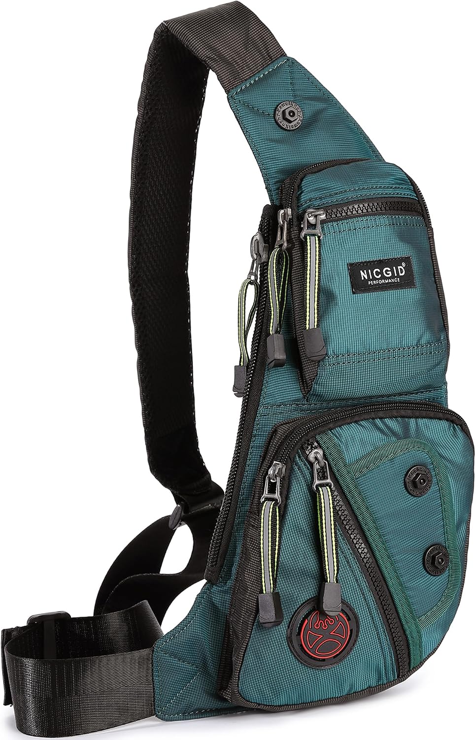 NICGID Bolso bandolera en el pecho, mochila de hombro, bolsa cruzada, mochila casual para hombres y mujeres, Verde oscuro, Viajes