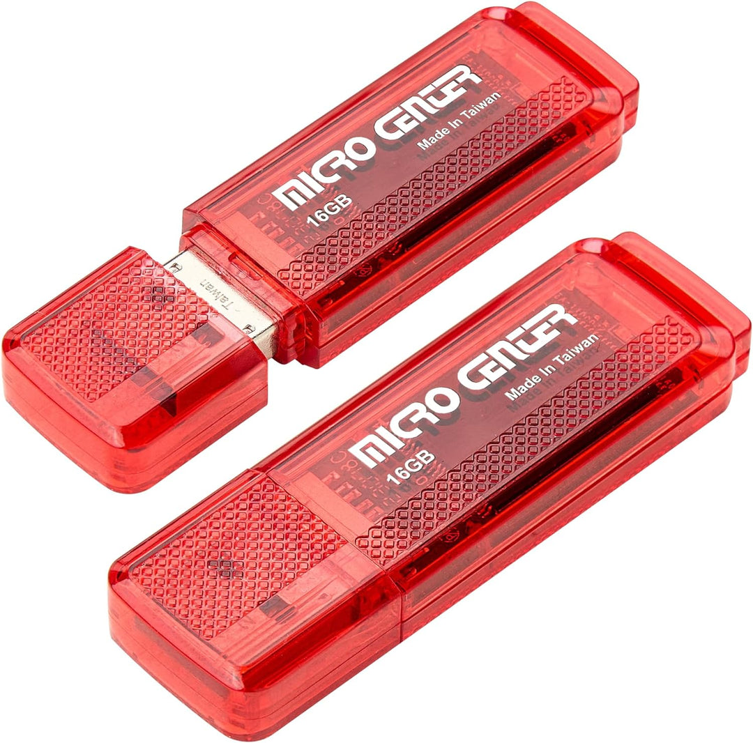 Micro Center SuperSpeed - Paquete de 2 memorias USB 3.0 de 16 GB, u...