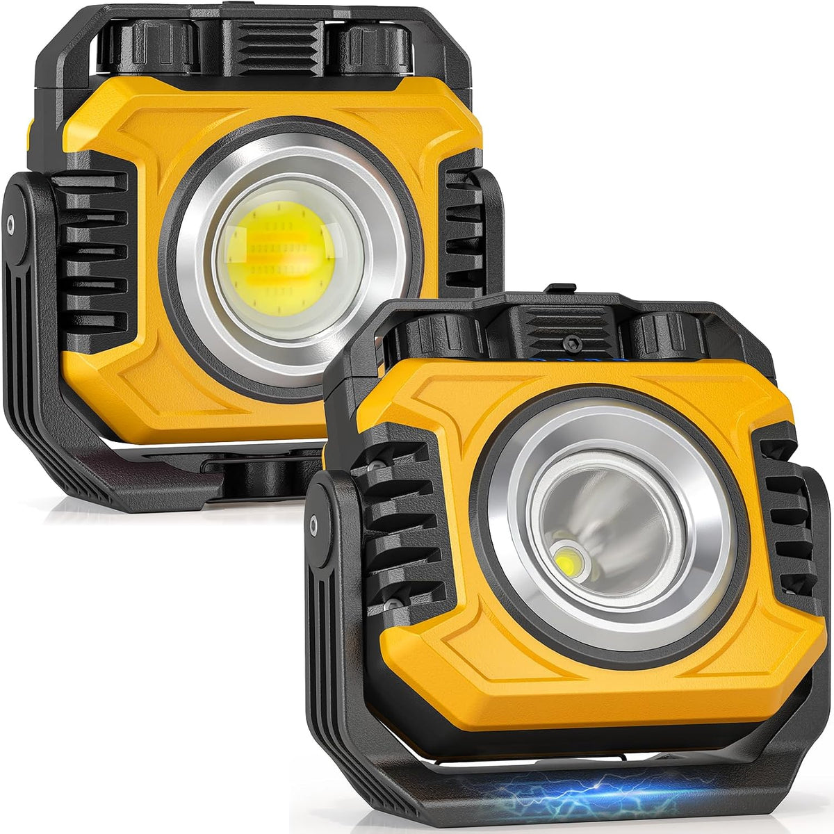 Samyoung Paquete de 2 luces de trabajo recargables magnéticas de 2400
