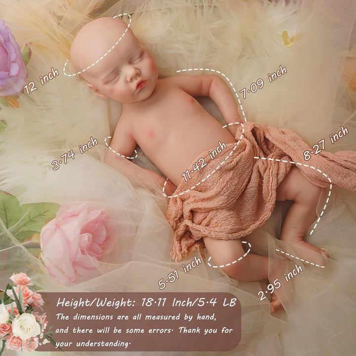 YaLuoQian Muñeca de bebé Reborn de silicona completa, niña recién n...
