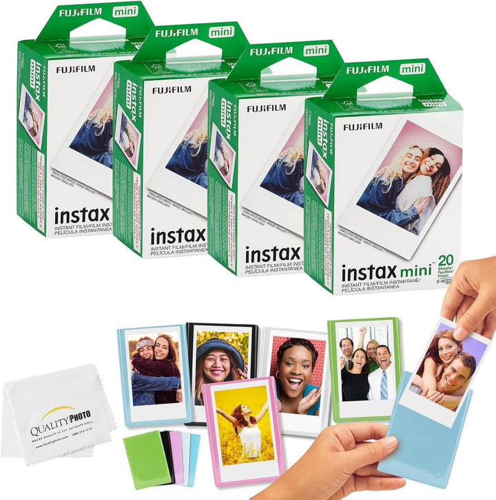 Películas Fujifilm Mini Instax + Marcos de fotos magnéticos colorea...