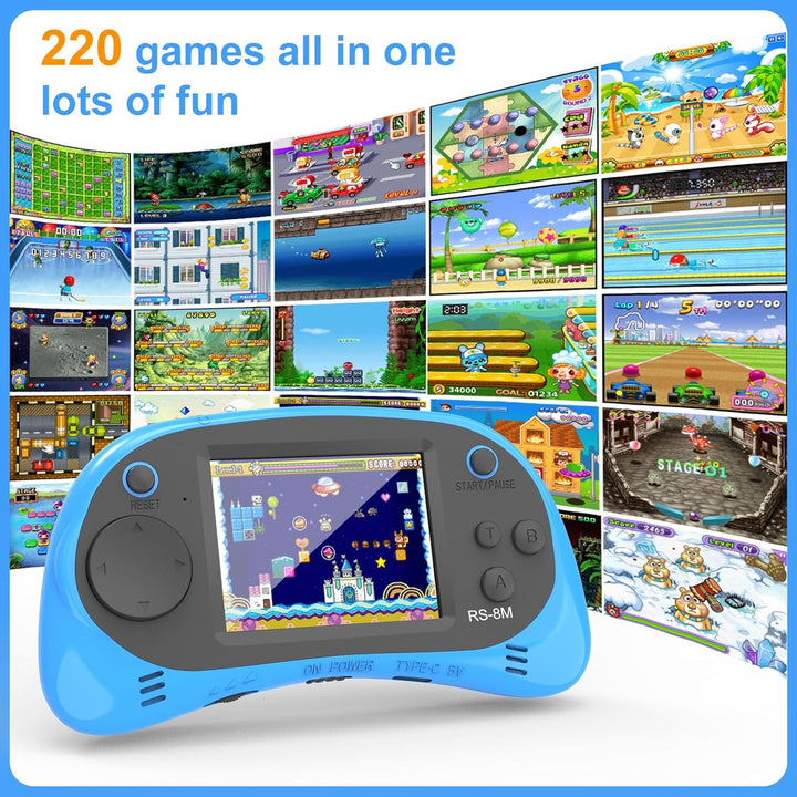 Juegos de mano para niños, videojuego retro de 16 bits con 220 jueg...
