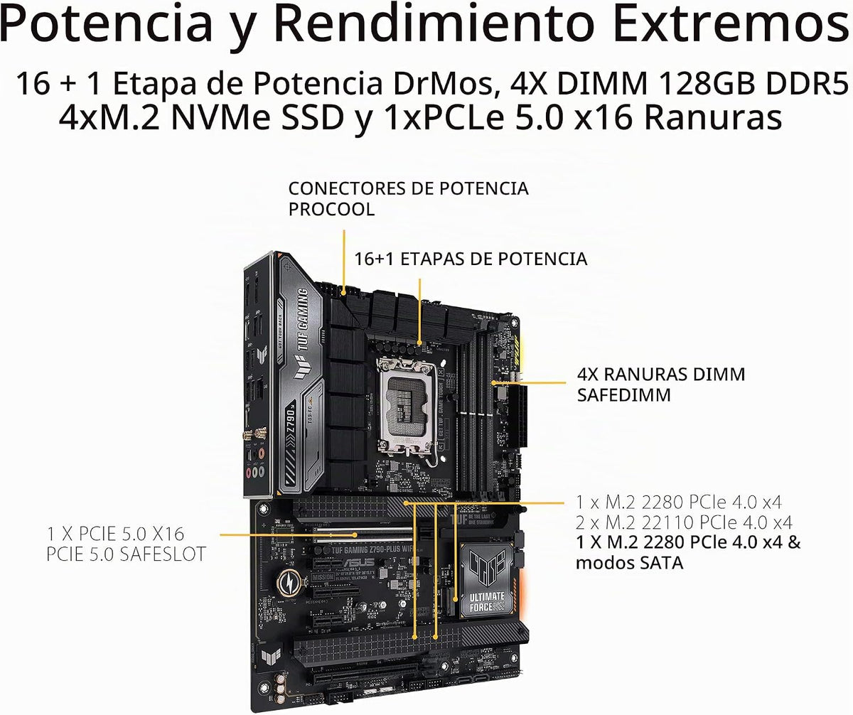 ASUS TUF Gaming Z790-Plus WiFi LGA 1700 (Intel 14ª, 12ª y 13ª gener...