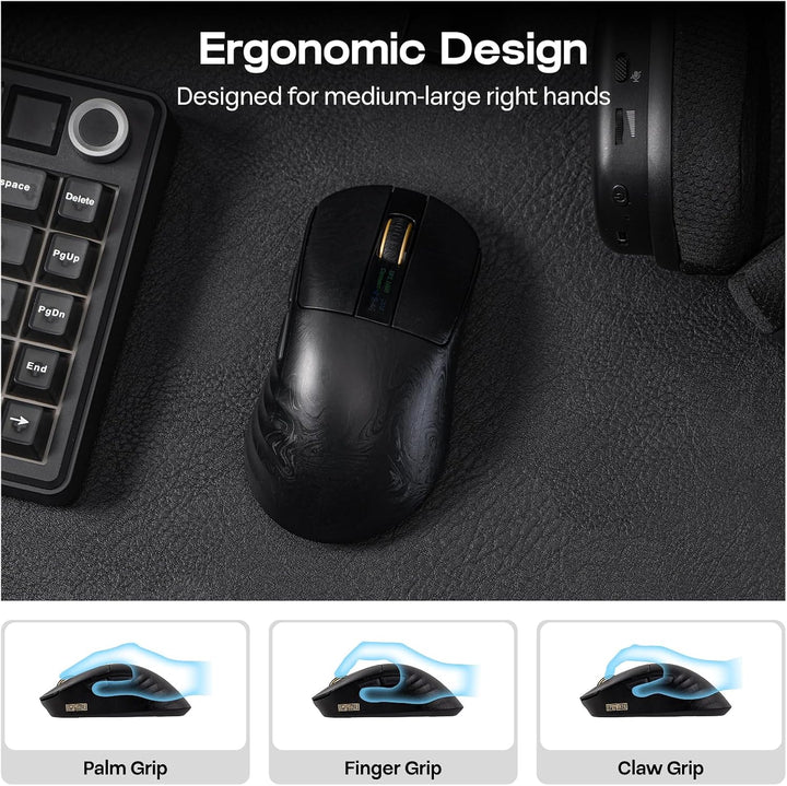 EPOMAKER Carbonis - Mouse inalámbrico para juegos con pantalla digi...