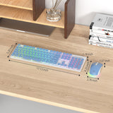 Vumilstek Teclado y mouse inalámbricos retroiluminados, máquina de...