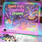 Tablero de dibujo LED con 13 efectos de luz, tablero de notas LED recargable de 16 pulgadas con colores, tableta de dibujo con luz de neón, regalos para niños para Pascua, cumpleaños, ideas
