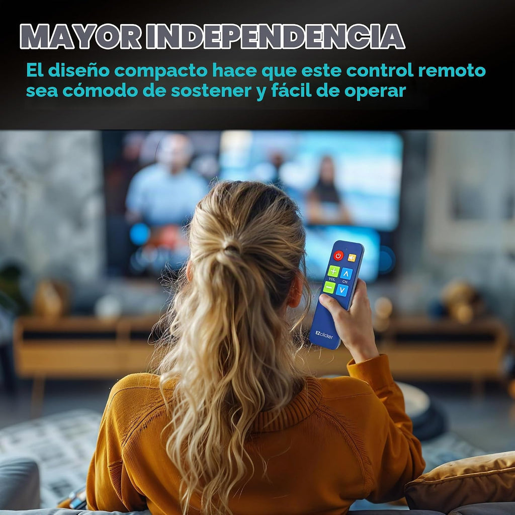 EZclicker Control Remoto para TV para Personas Mayores, Control Remoto Extra Simple con Botones Grandes (Azul)