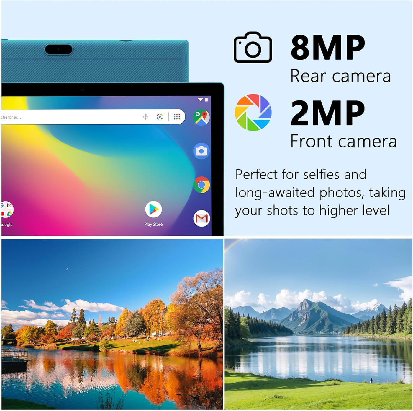 NOVOJOY Tableta 2 en 1 con Android 14 OS de 10 pulgadas, tabletas c...