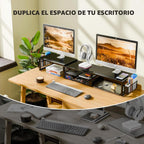 Simple Trending - Soporte doble para monitor con cajón y 2 soportes para