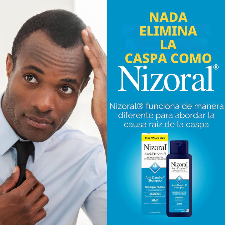 Nizoral Champú anticaspa con 1% de ketoconazol, 14 onzas líquidas,...