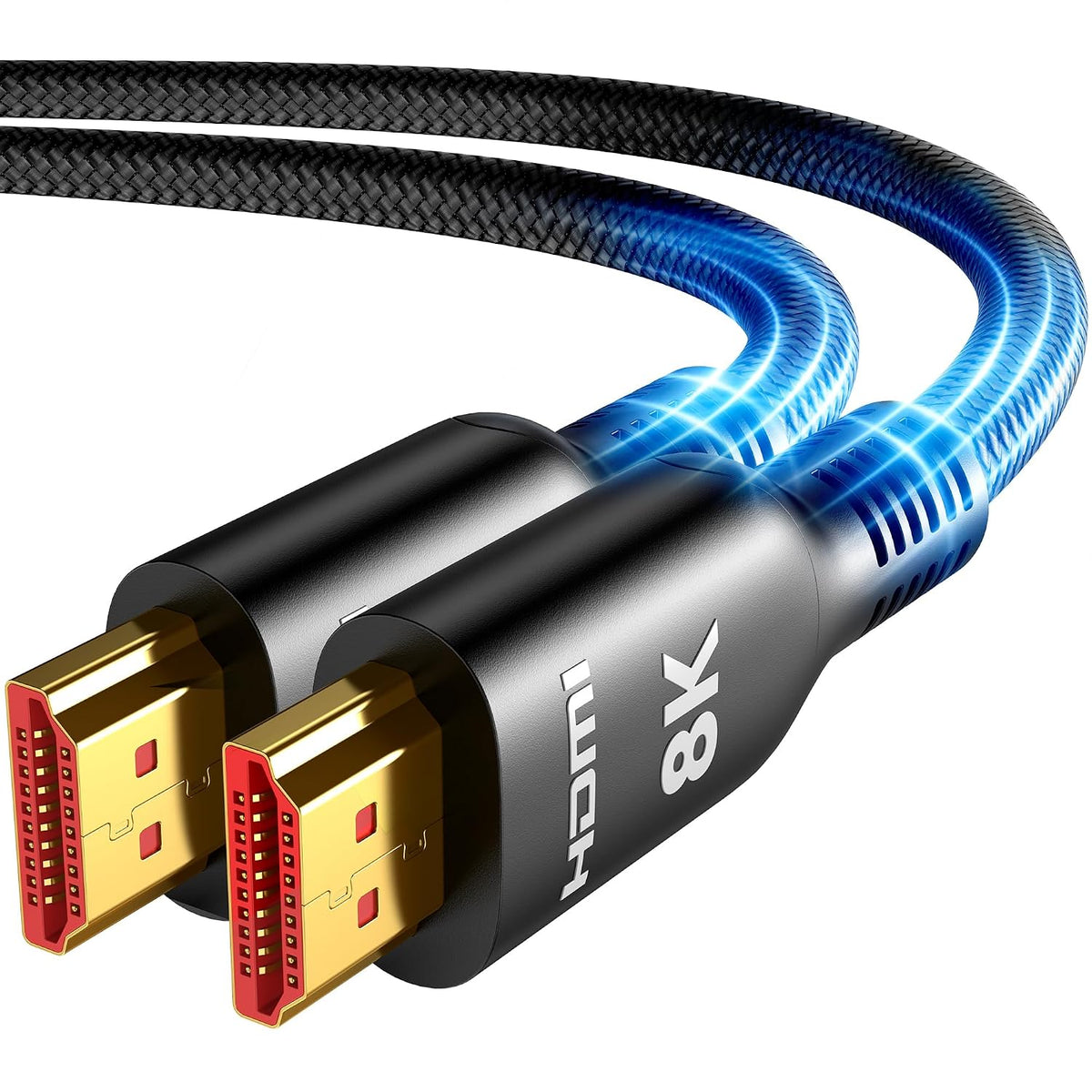 Highwings - Cable HDMI largo de 10K 8K 4K Ultra HD, 20 pies, 2.1 Cable HDMI de alta velocidad, 48 Gbps, cable trenzado, 4K a 120 Hz, 8K a 60 Hz, DTS:X, HDCP 2.2 y 2.3, HDR dinámico 10; compatible con