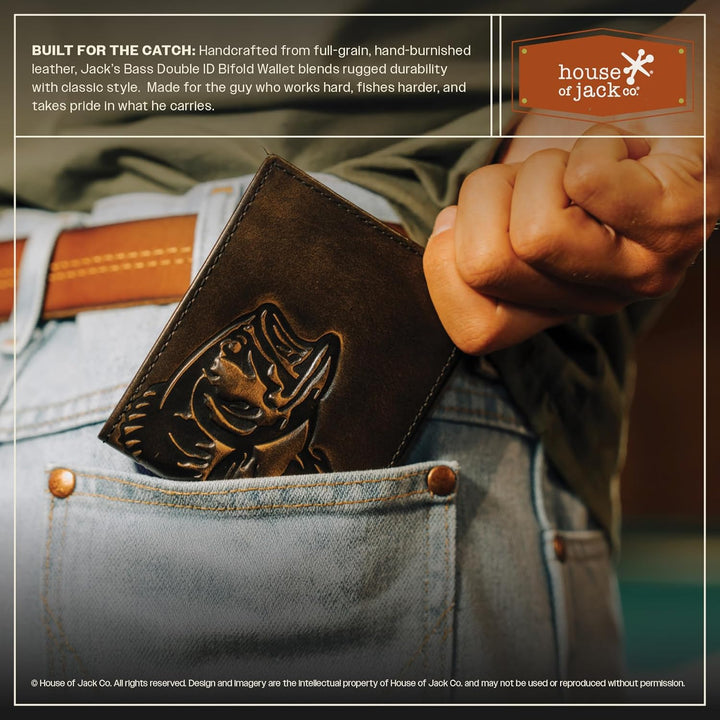 House of Jack Co. Bass Fish - Cartera plegable de doble identificac...