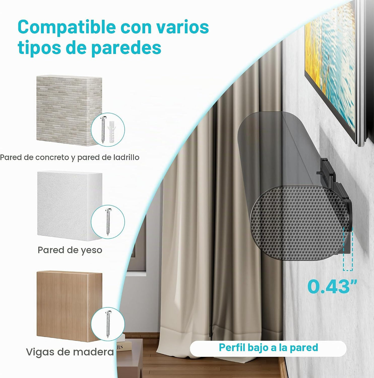 Sounbar - Soporte de pared compatible con Sonos Arc Ultra, color
