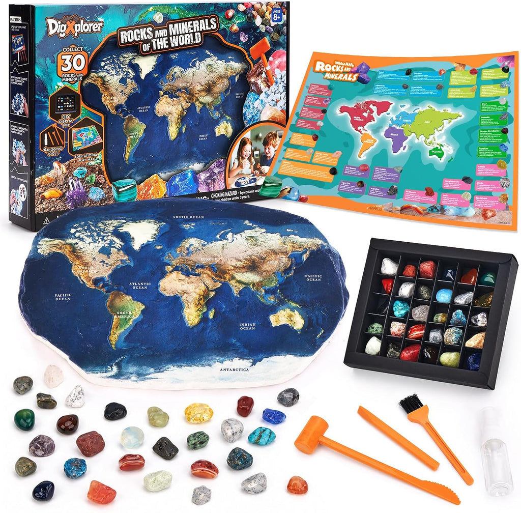 CubicFun Kit de excavación de piedras preciosas del mapa del mundo para
