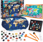 CubicFun Kit de excavación de piedras preciosas del mapa del mundo para