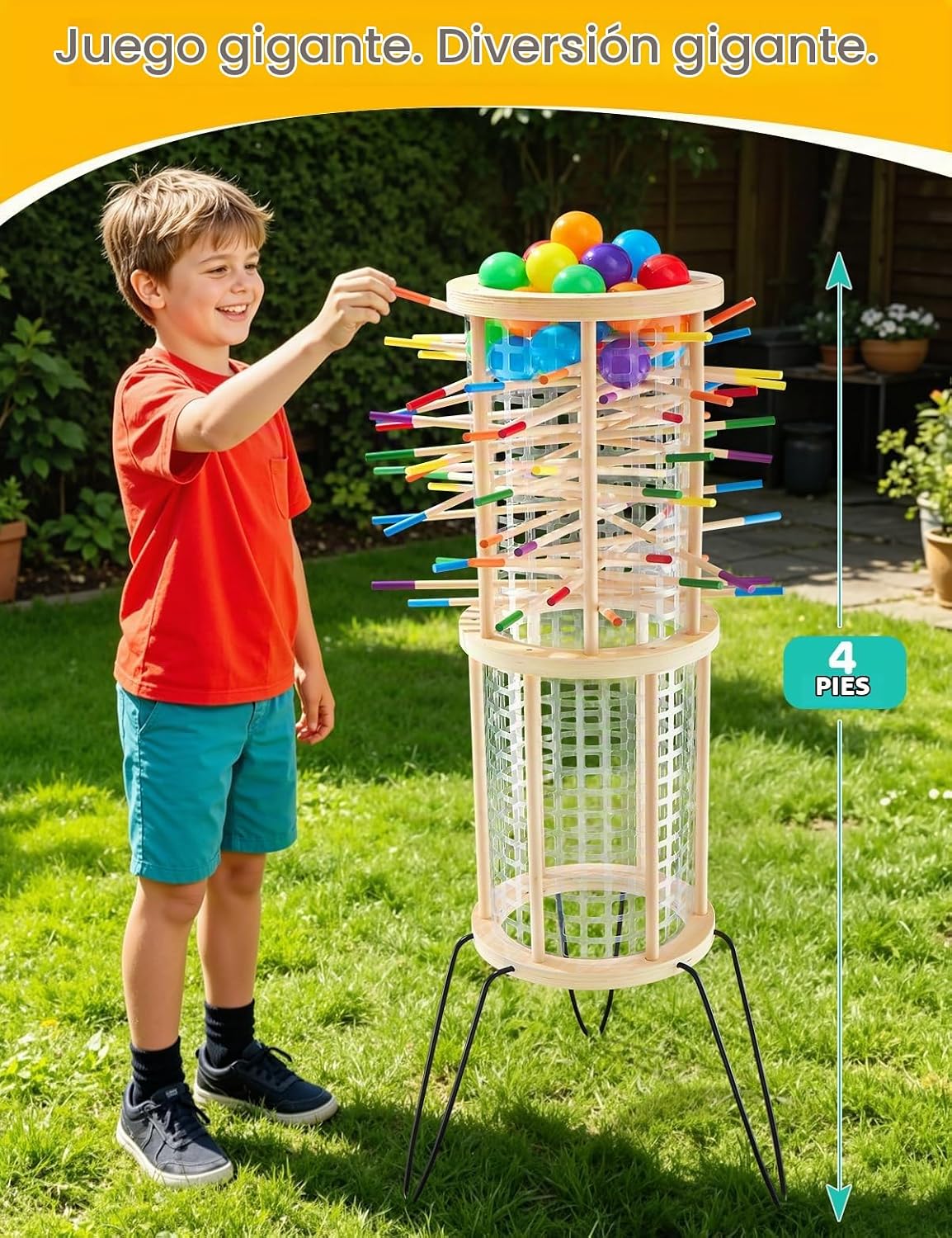 Juegos gigantes para exteriores, juego de patio de madera de 4 pies para