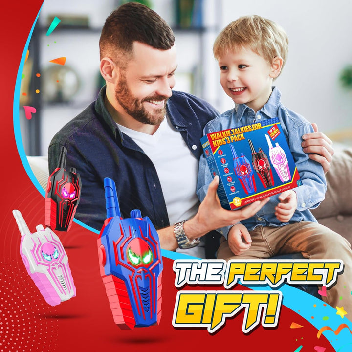 Walkie Talkies recargables para niños: paquete de 3 juguetes Walkie...